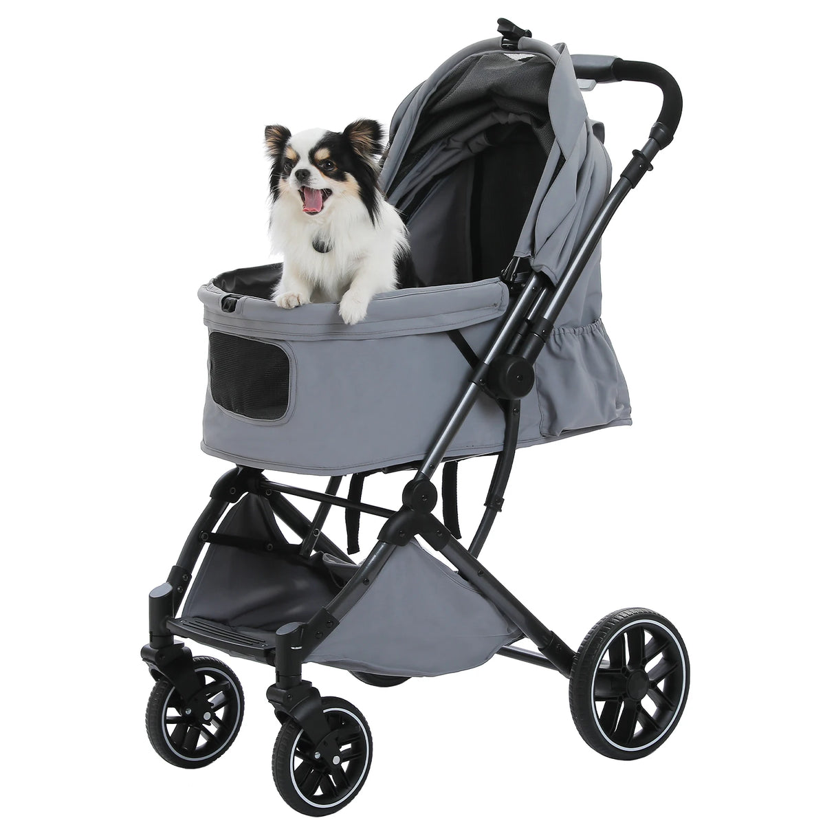 PAWZ Road Foldable Pet Stroller With Reversible Handle And Storage