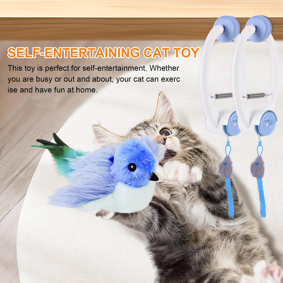 ATUOTIN Electronic Self Play Feather String Cat Toy