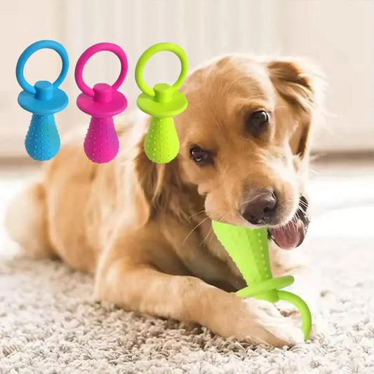 Safe Durable Squeaky TPR Dog Chew Toy Pacifier For Teething