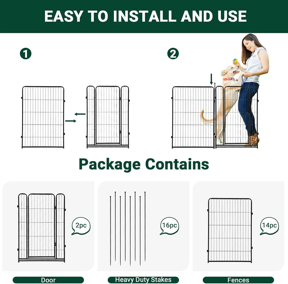 Garvee Heavy Duty Dog Playpen Portable Pet Safety Fence
