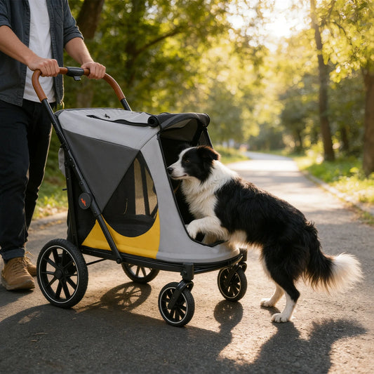 Four Wheel Folding Dog Stroller Pet Carrier Jogger Cart