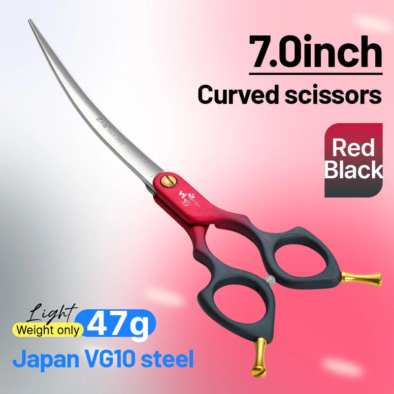 Fenice VG10 Steel Curved Dog Grooming Shears for Professional Cutting