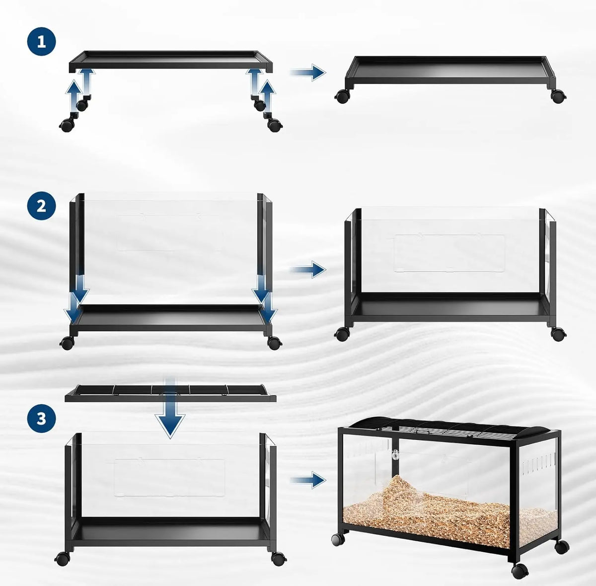 HiMiss 3 Tier Hamster Cage With Running Wheel And Ramp