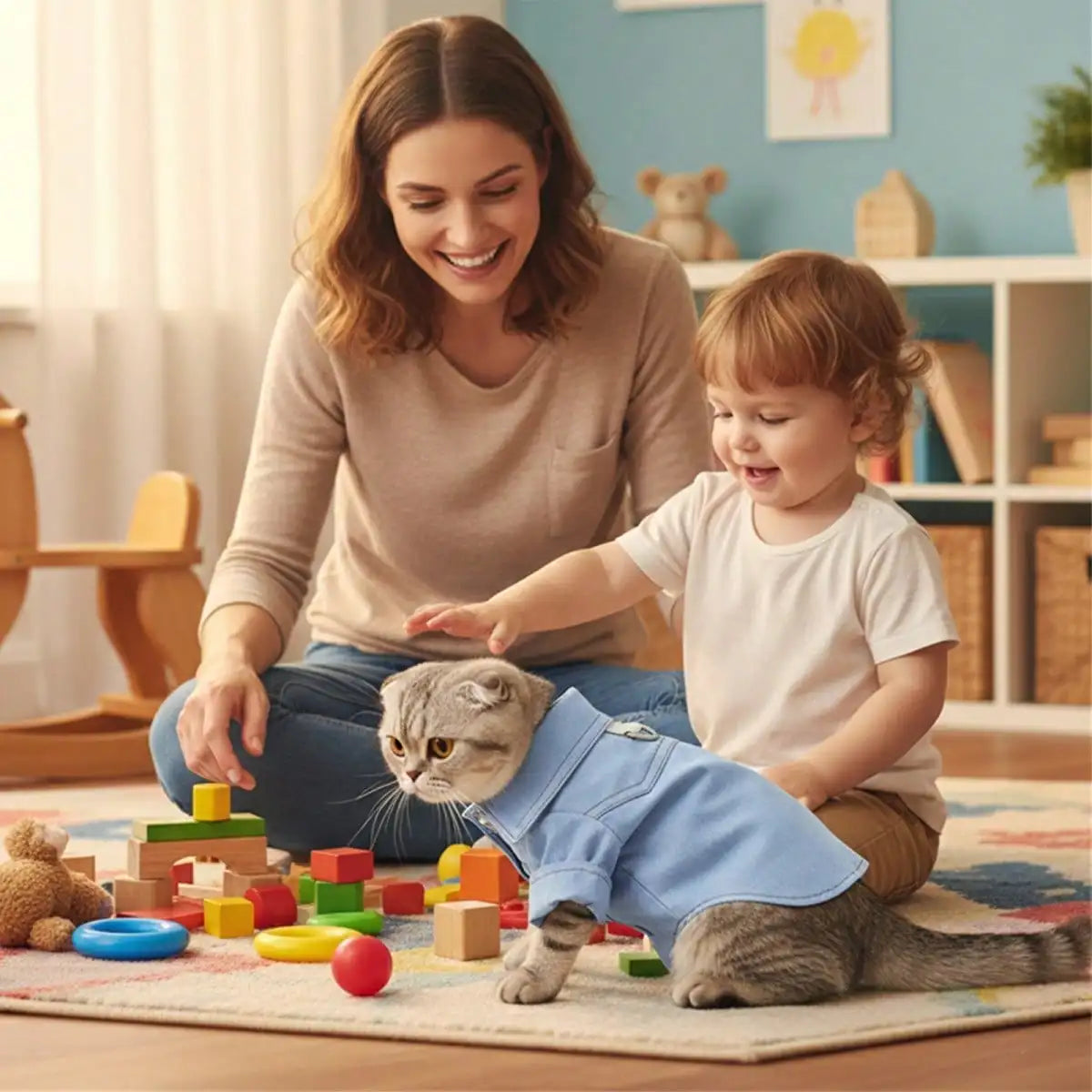 Dog Denim Shirt With D Ring Button Up Pet Clothing for Dogs