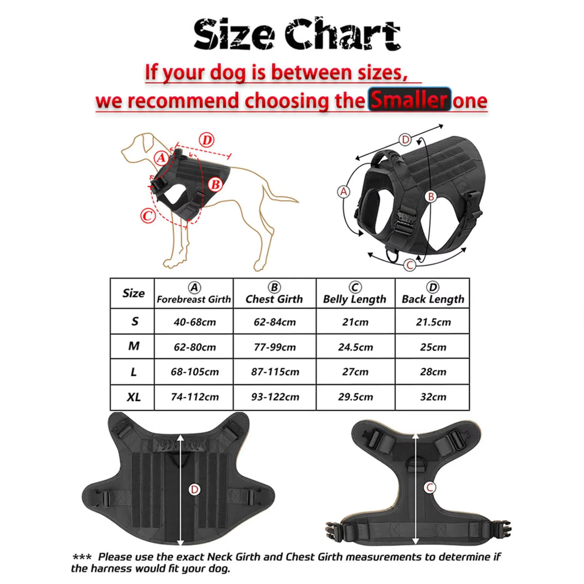 Tactical Dog Harness Collar Leash Set With Quick Release Buckle