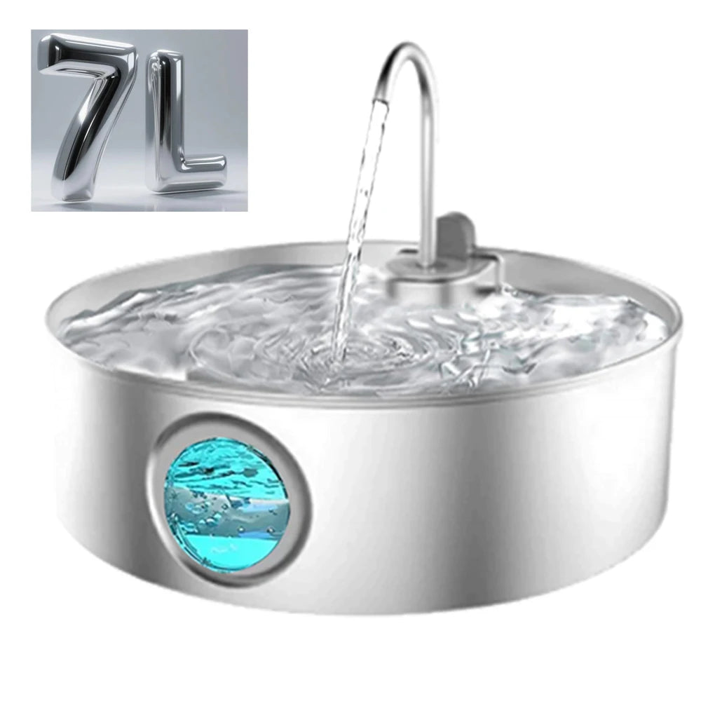 Ultra Quiet Stainless Steel Pet Water Fountain With Filter