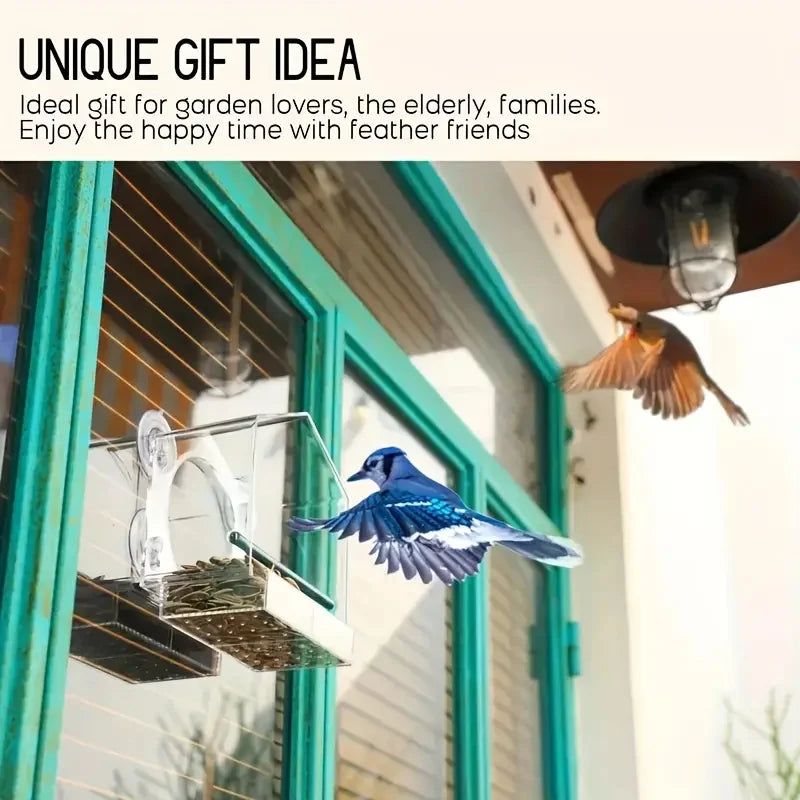 Outdoor Window Bird Feeder House With Strong Suction Cups