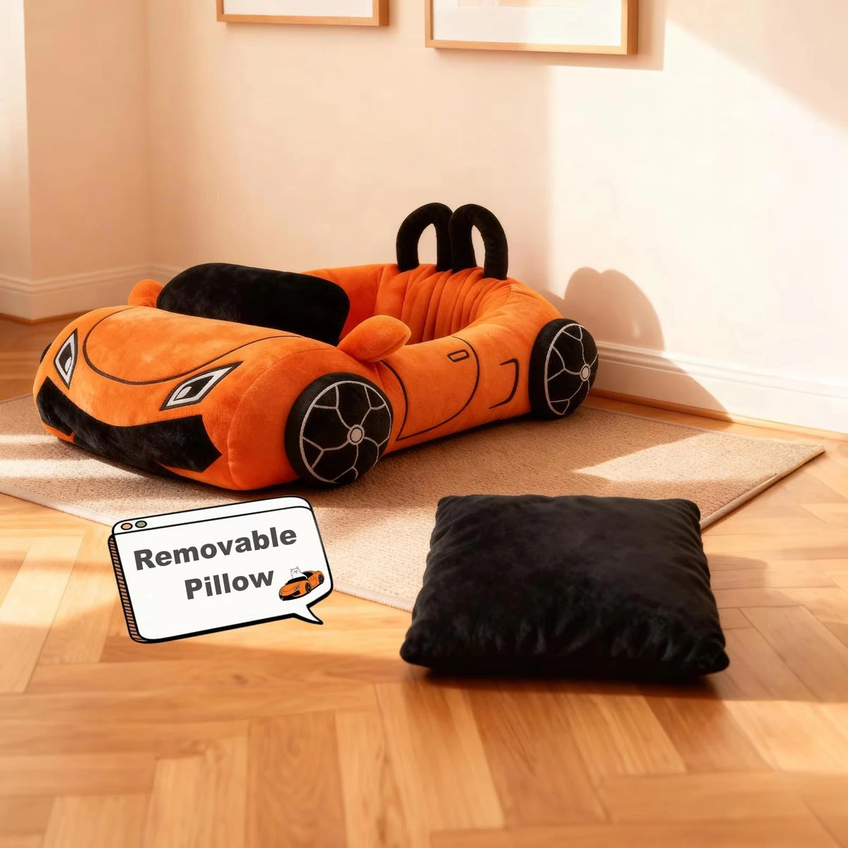 CWV Supercar Design Soft Coral Fleece Pet Sleeping Bed