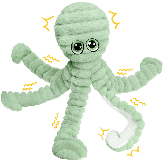 Octopus Squeaky Plush Dental Chew Toy For Interactive Dogs