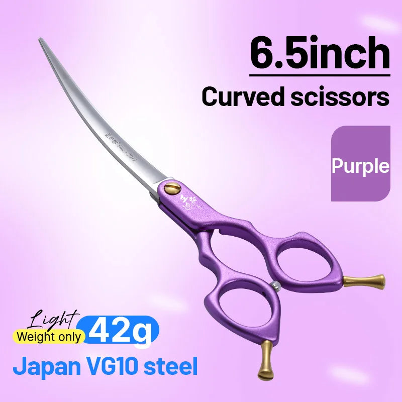 Fenice VG10 Steel Curved Dog Grooming Shears for Professional Cutting