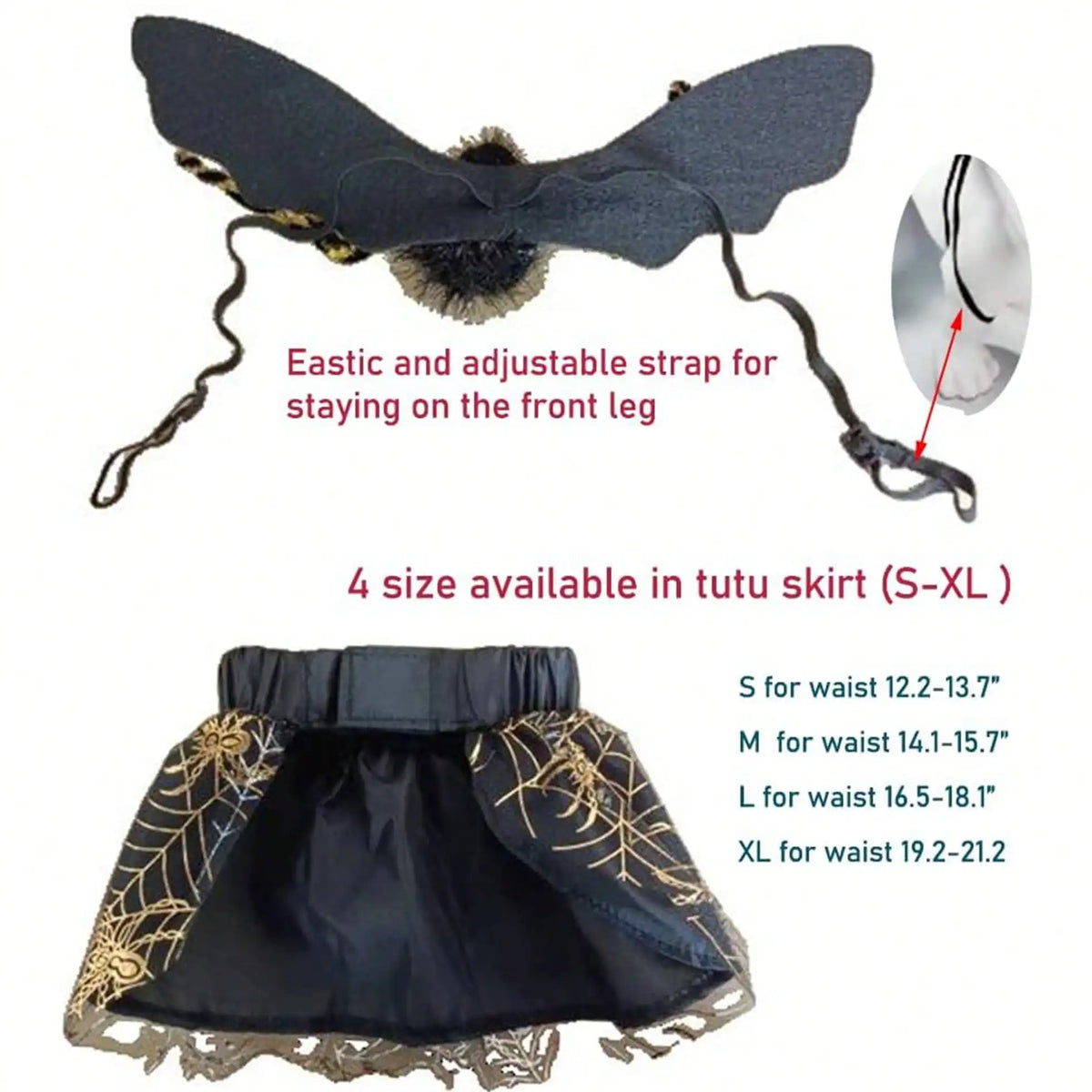 Adjustable Halloween Spider Costume for Dogs Funny Cosplay Party Outfit