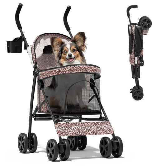 Compact Pet Stroller Lightweight Foldable Travel Jogger For Dogs