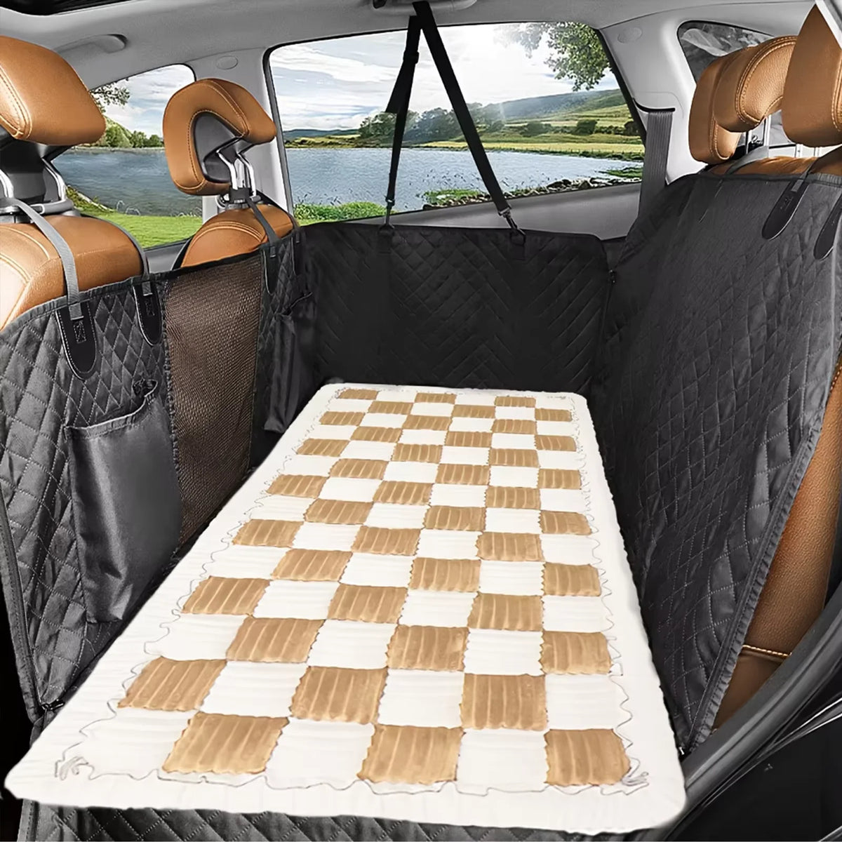 CWV Waterproof Anti Slip Coral Fleece Dog Bed Seat Cover