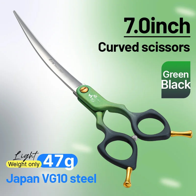 Fenice VG10 Steel Curved Dog Grooming Shears for Professional Cutting