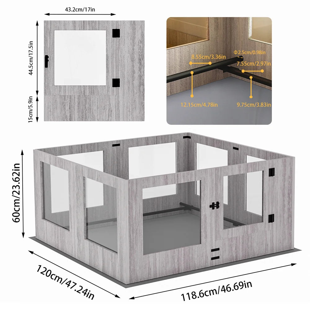 Borwart Heavy Duty Pet Playpen Kennel With Waterproof Mat