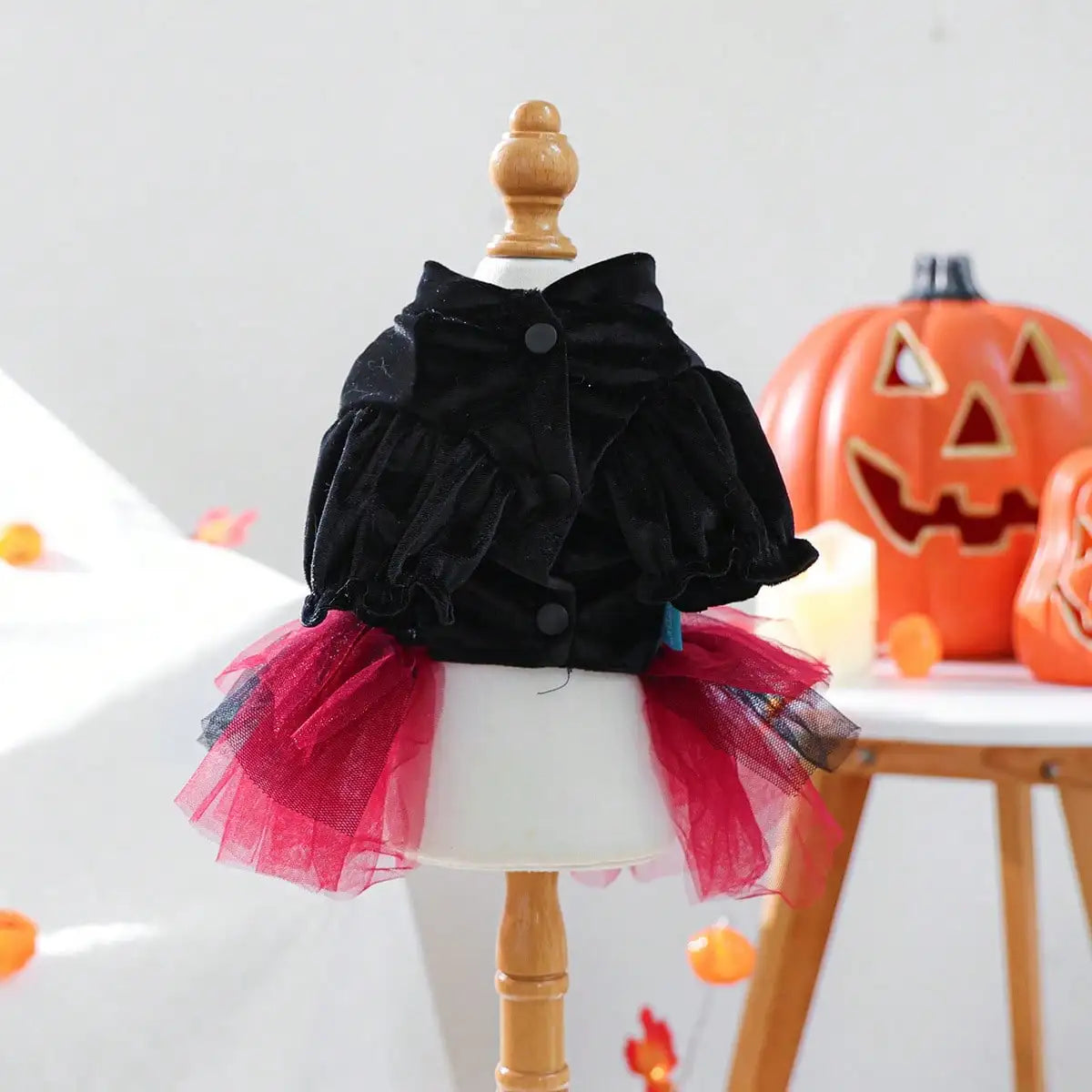 Halloween Skull Bow Tulle Costume Dress for Dogs and Cats