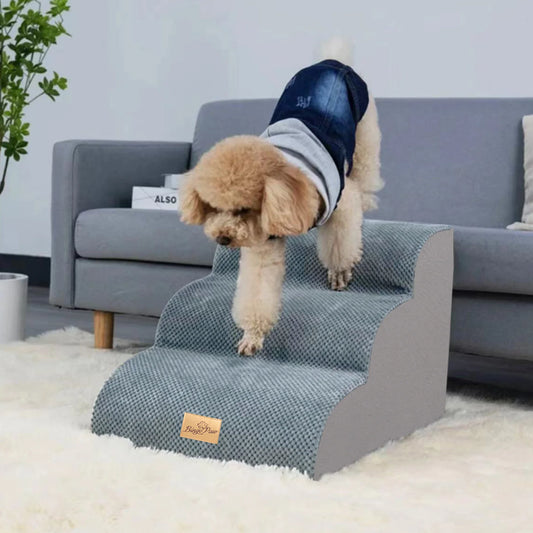 Portable Pet Stairs Featuring Removable Non Slip Cover