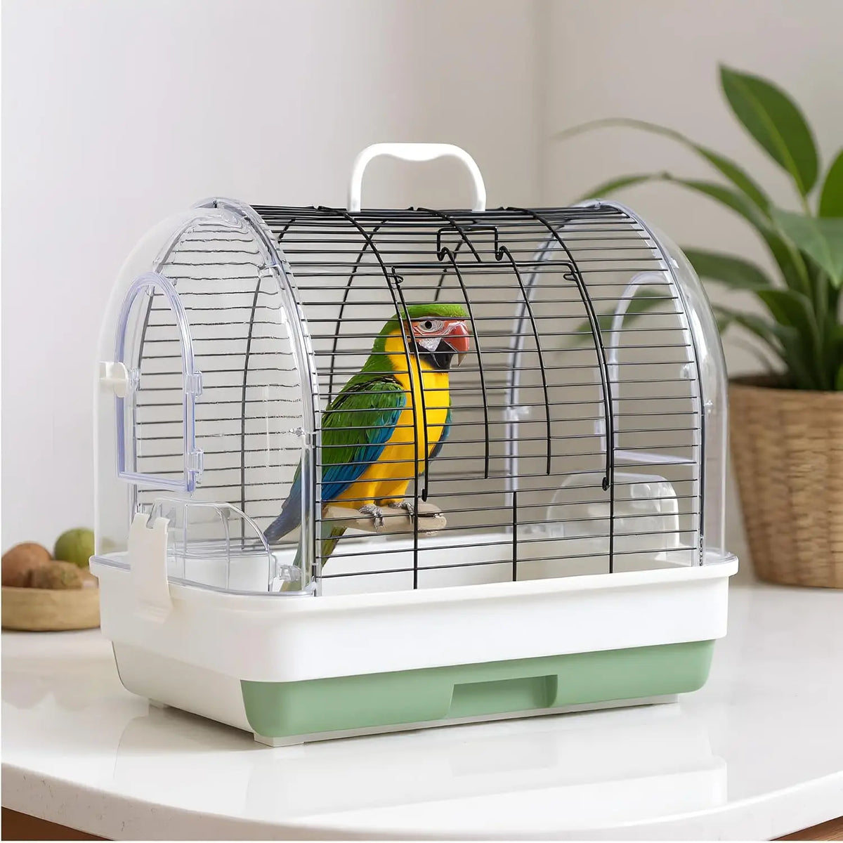 HiMISS Compact Metal Bird Travel Cage For Small Birds