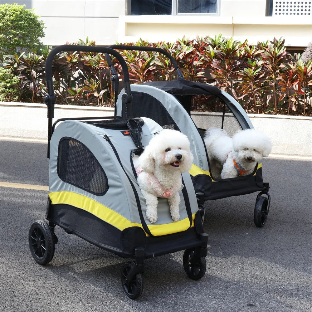 Bingopaw Foldable Pet Stroller With Removable Carrier For Small Pets