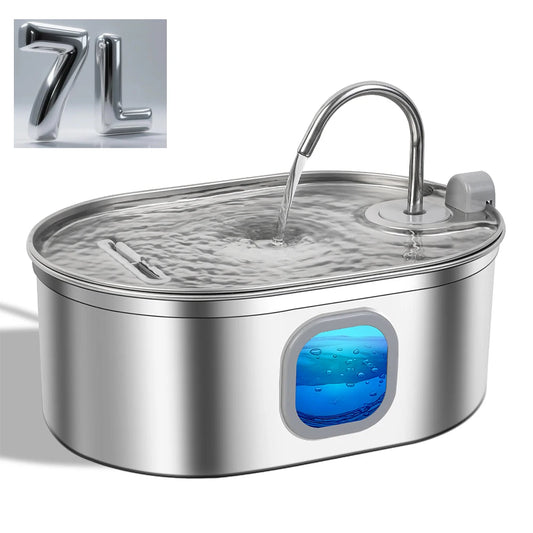 Ultra Quiet Stainless Steel Pet Water Fountain With Filter