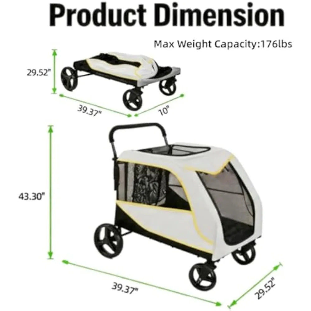 Garvee Foldable Pet Stroller With Breathable Carrier