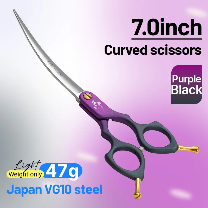 Fenice VG10 Steel Curved Dog Grooming Shears for Professional Cutting