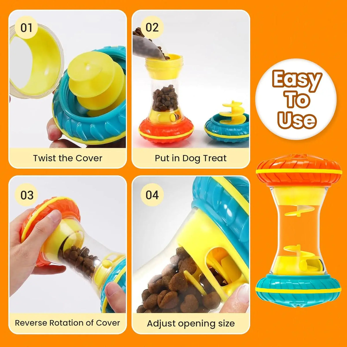 Interactive Dog Puzzle Toy Treat Dispenser Slow Feeder For Enrichment
