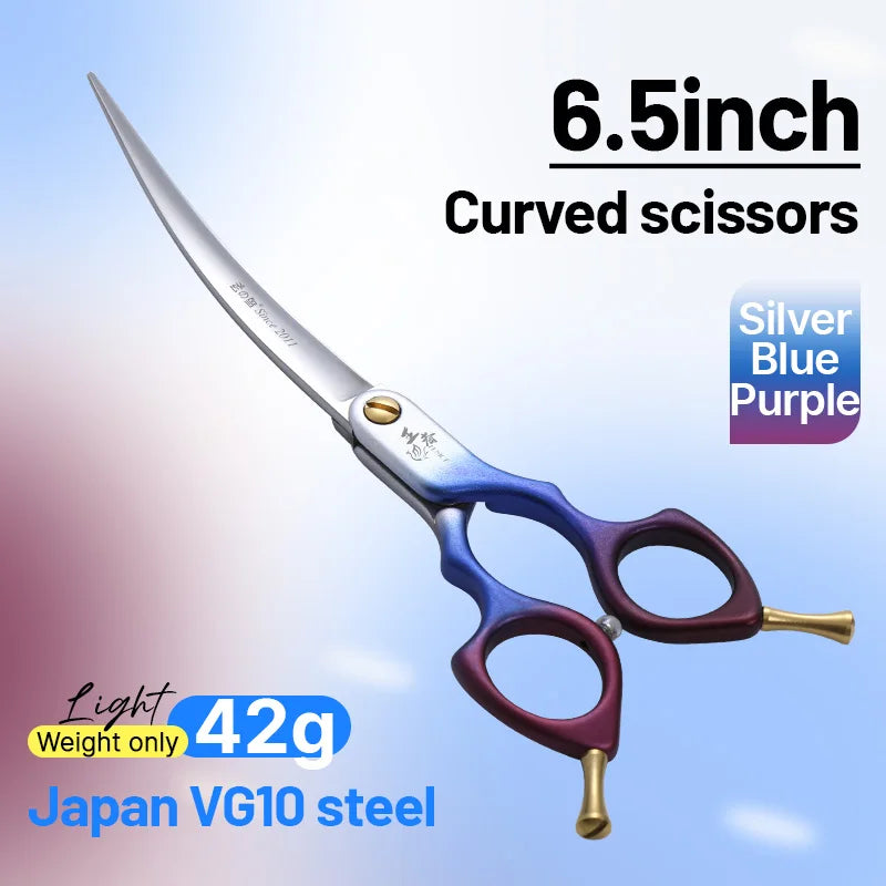 Fenice VG10 Steel Curved Dog Grooming Shears for Professional Cutting