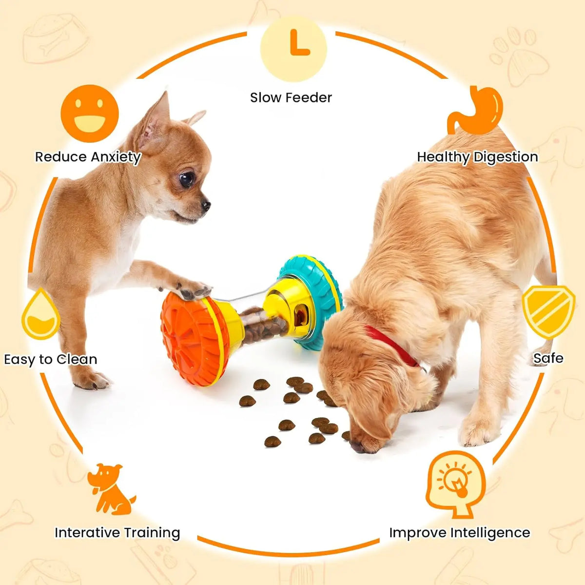 Interactive Dog Puzzle Toy Treat Dispenser Slow Feeder For Enrichment