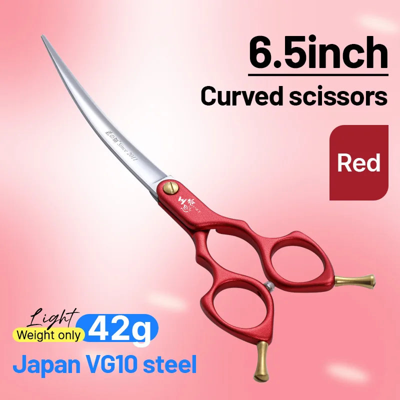 Fenice VG10 Steel Curved Dog Grooming Shears for Professional Cutting
