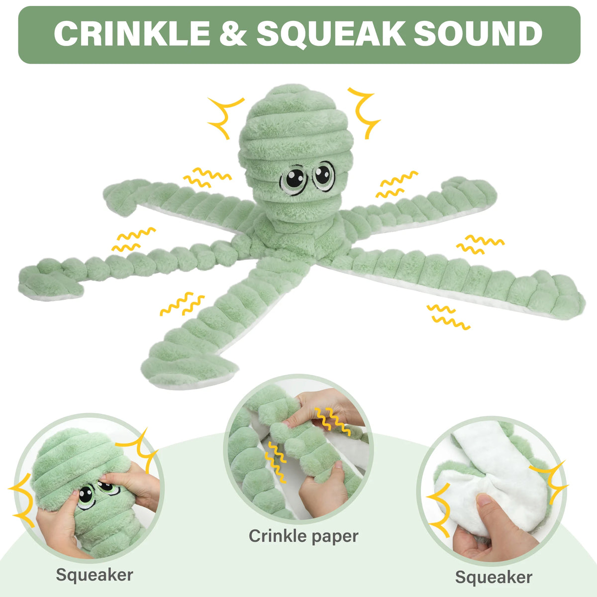 Octopus Squeaky Plush Dental Chew Toy For Interactive Dogs