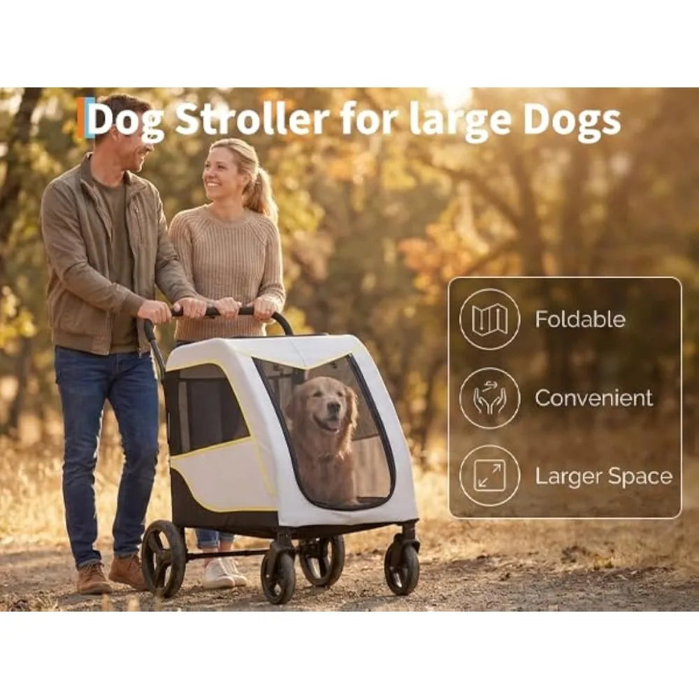 Garvee Foldable Pet Stroller With Breathable Carrier