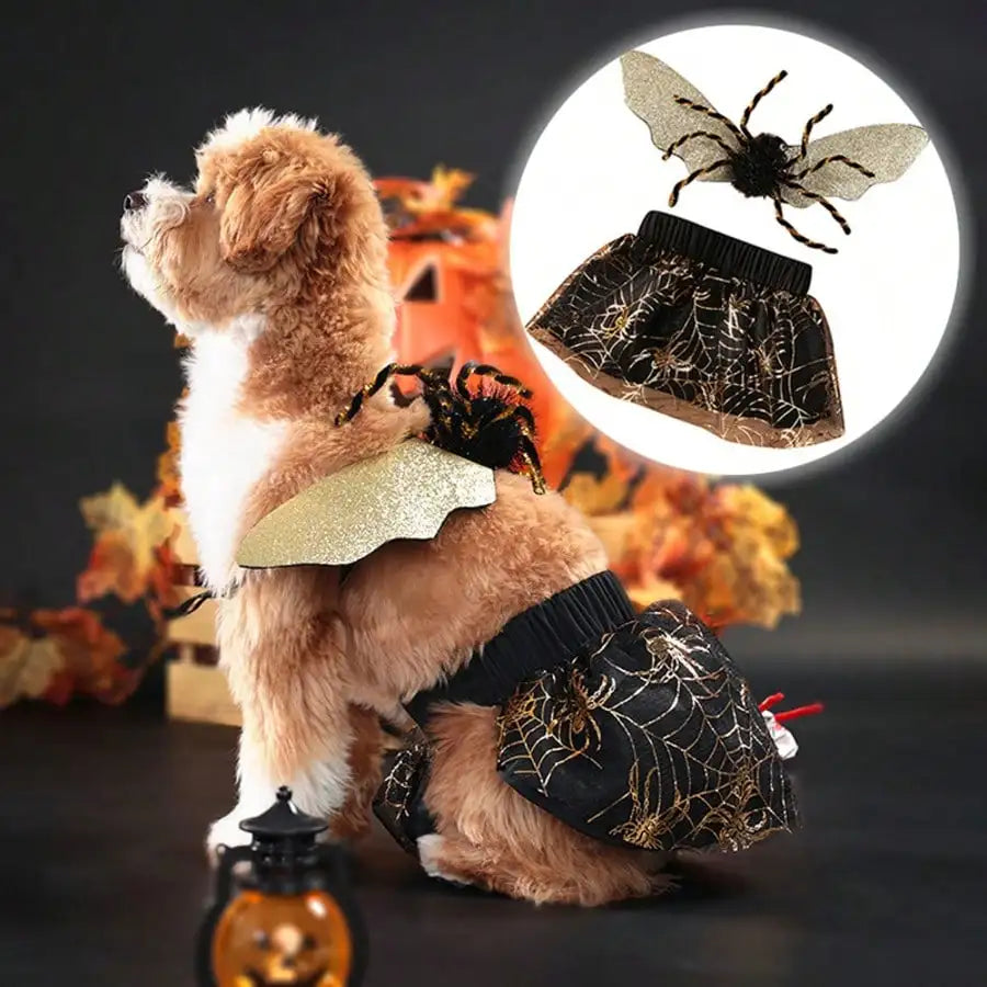 Adjustable Halloween Spider Costume for Dogs Funny Cosplay Party Outfit