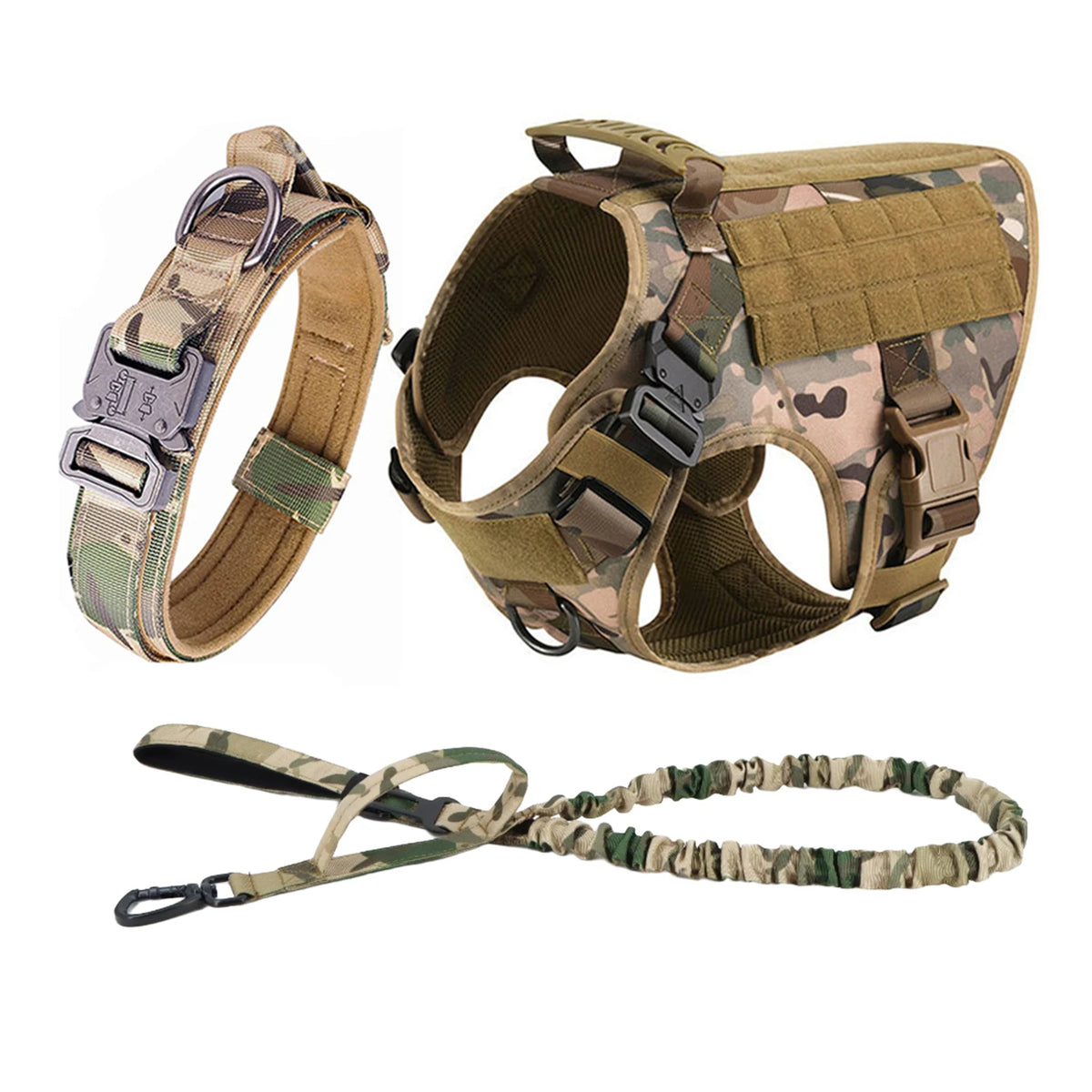 Petavel Tactical Dog Harness With Molle Pockets For Training