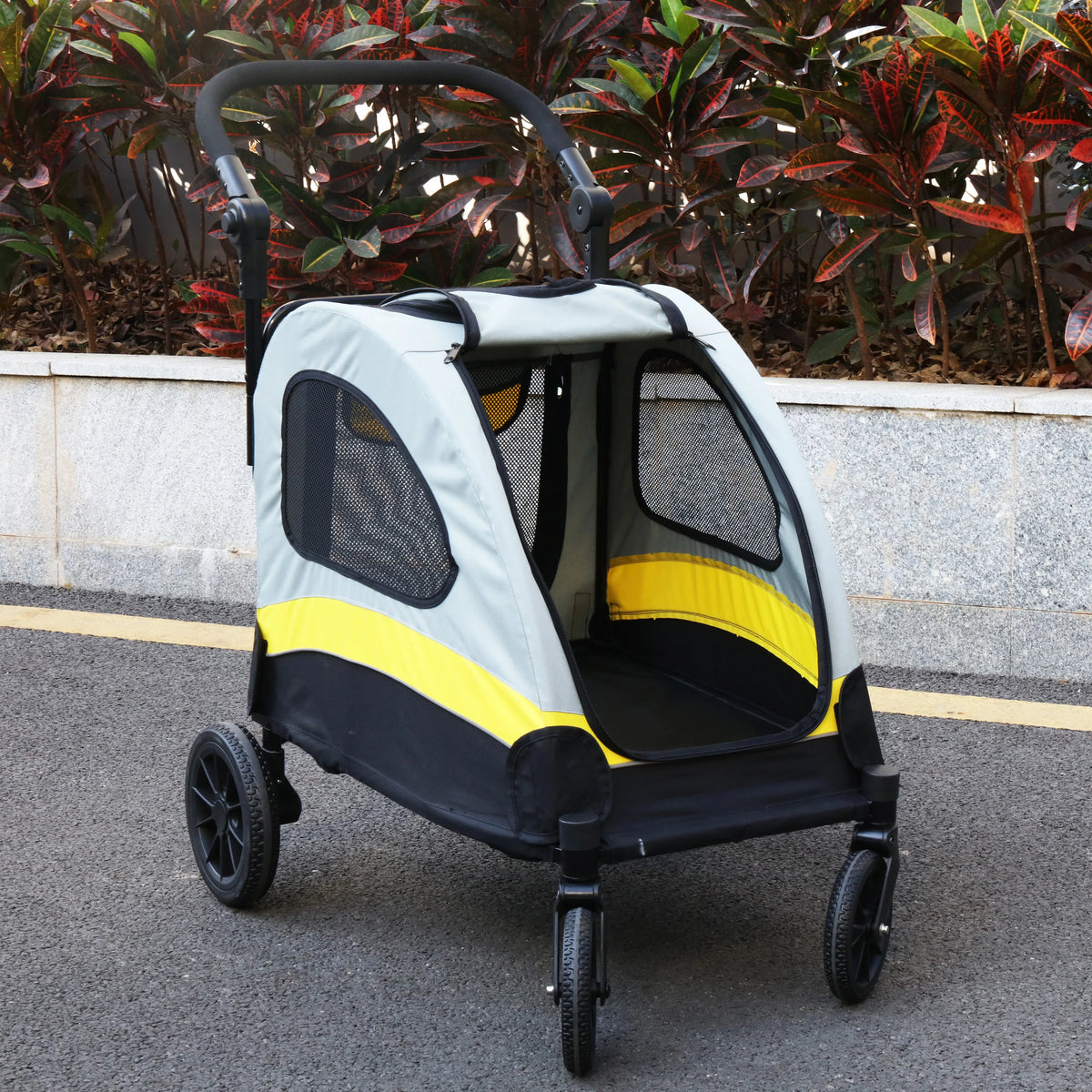 Portable Pet Travel Stroller Folding Jogger Wagon Carrier With Leash
