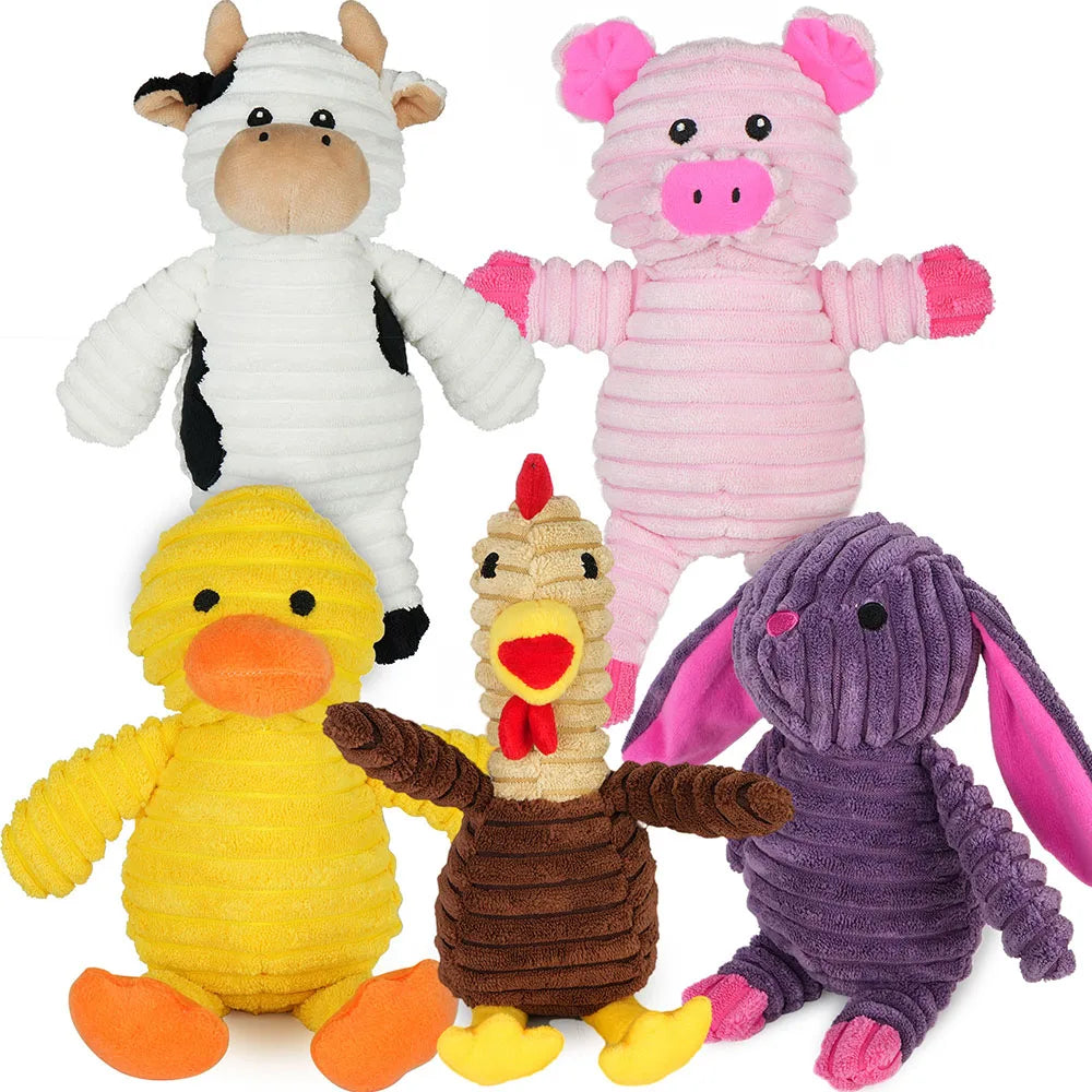Plush Squeaky Dog Toys Assortment Soft Chew Collection