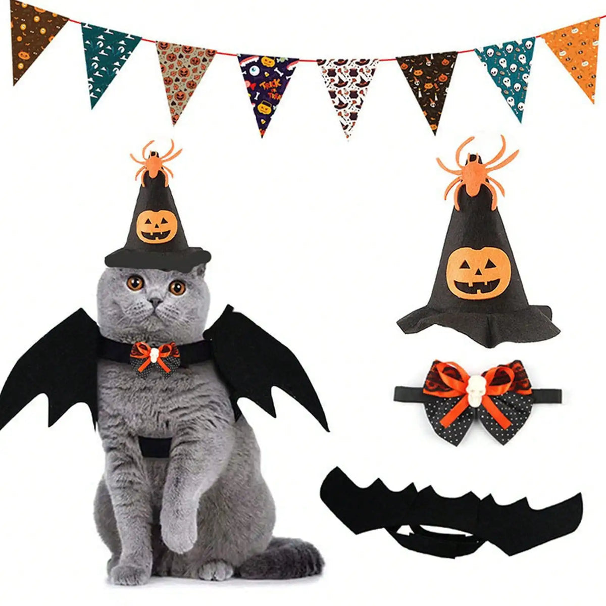 Halloween Pet Costume and Accessory Set for a Fun Transformation