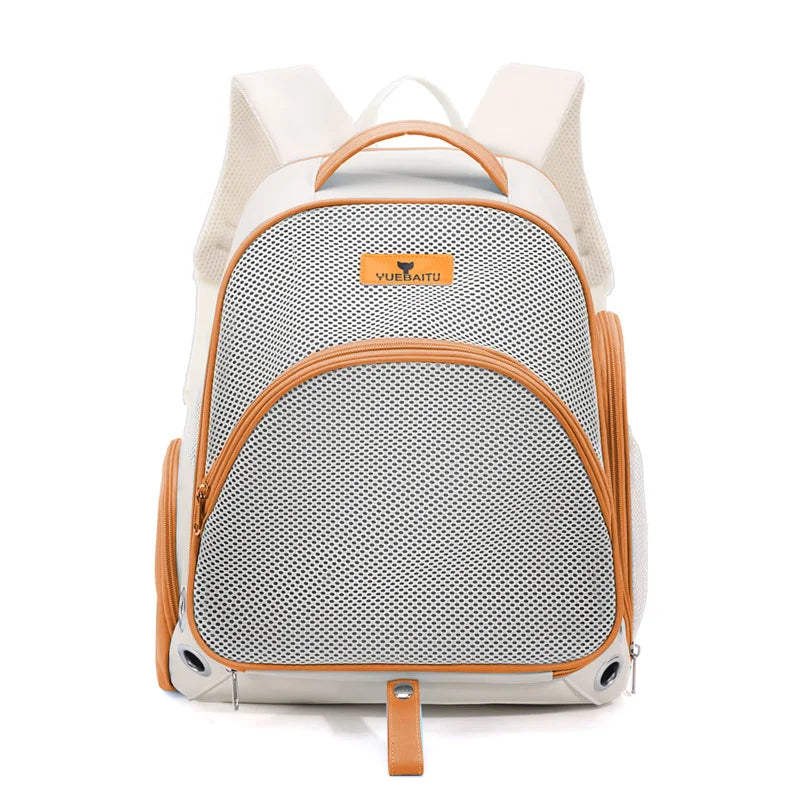 Pet Carrier Backpack, Breathable Lightweight Travel Bag with Large Front Opening and Luggage Strap for Cats and Small Dogs