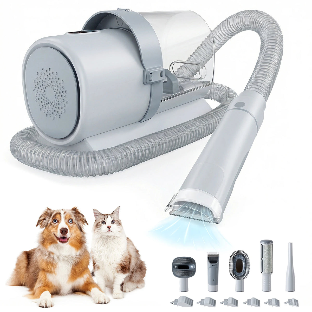 Sweetcrispy Pet Grooming Vacuum Kit With Low Noise Cordless Clipper