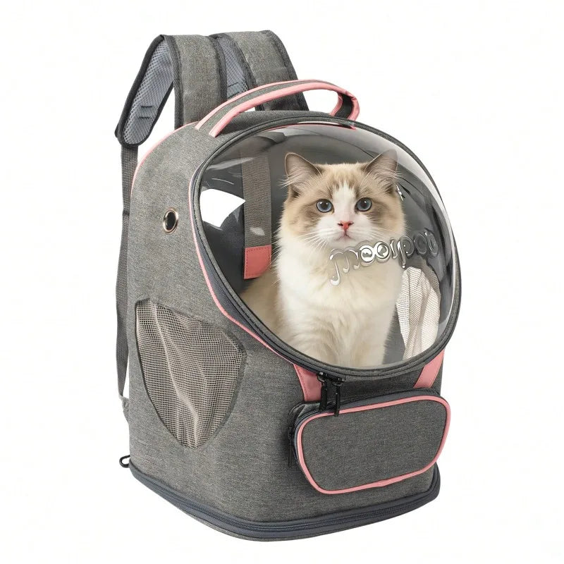 Foldable Breathable Pet Backpack Carrier For Cats And Dogs
