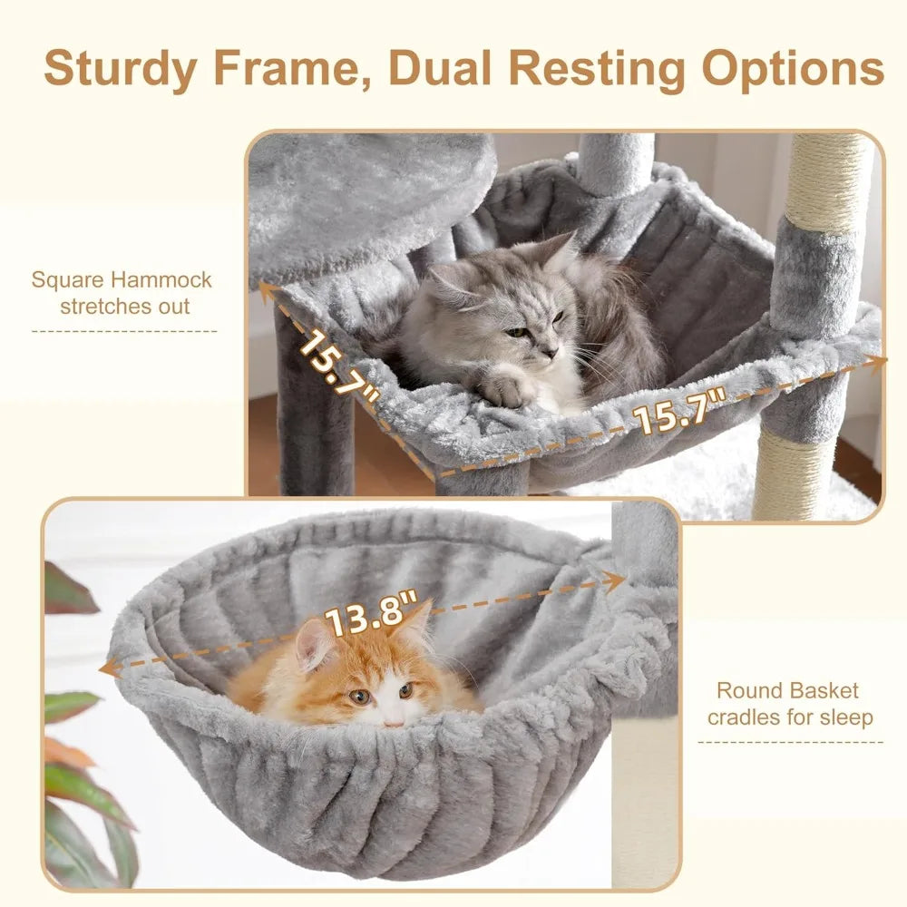Heavy Duty Cat Tree With Condos Hammocks And Scratching Posts