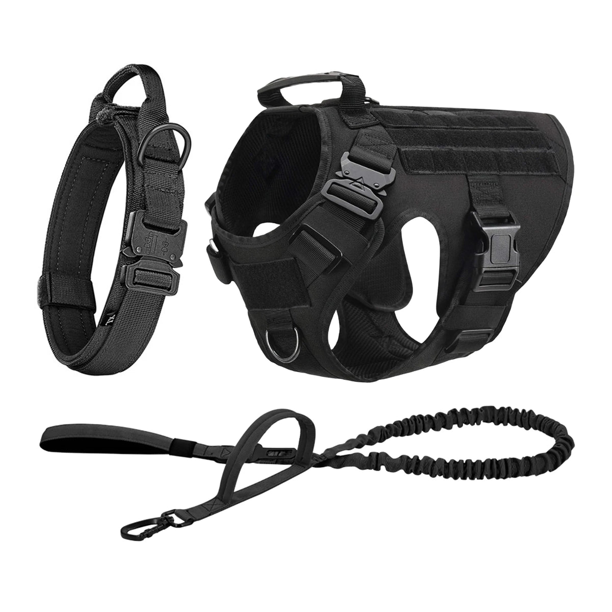 Petavel Tactical Dog Harness With Molle Pockets For Training