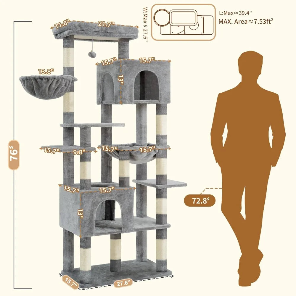 Heavy Duty Cat Tree With Condos Hammocks And Scratching Posts
