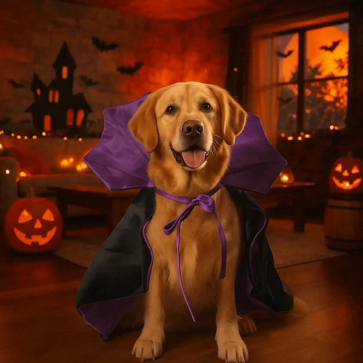 Stand Collar Halloween Pet Costume Cape for Dogs and Cats
