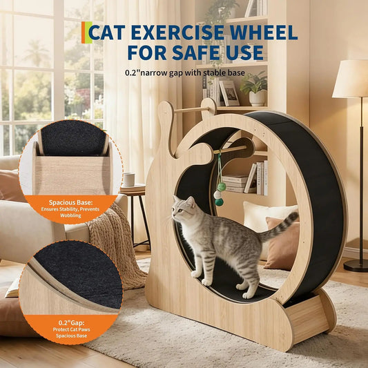 Garvee Cat Treadmill Running Wheel With Exercise And Climbing Features
