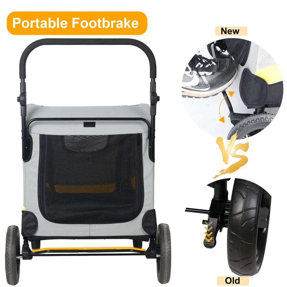 Foldable Four Wheel Pet Stroller Pram For Dogs All Breeds